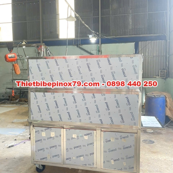 XE TRÀ SỮA INOX CÓ THÙNG ĐÁ VÀ THÙNG ĐỰNG TOPPING