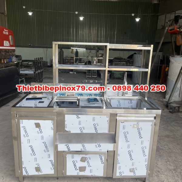 QUẦY PHA CHẾ TRÀ SỮA INOX 304 GIÁ RẺ
