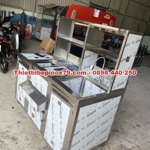 QUẦY PHA CHẾ TRÀ SỮA INOX 304 GIÁ RẺ