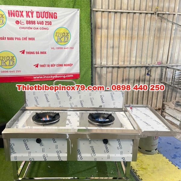 BẾP Á CÔNG NGHIỆP HAI HỌNG CÓ BÀN GẬP