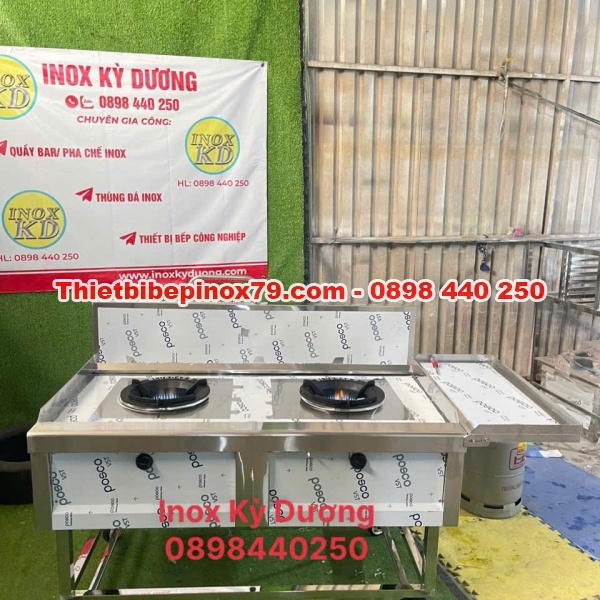 BẾP Á CÔNG NGHIỆP HAI HỌNG CÓ BÀN GẬP