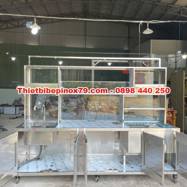 QUẦY PHA CHẾ TRÀ SỮA INOX 304 