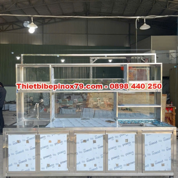 QUẦY PHA CHẾ TRÀ SỮA INOX 304 