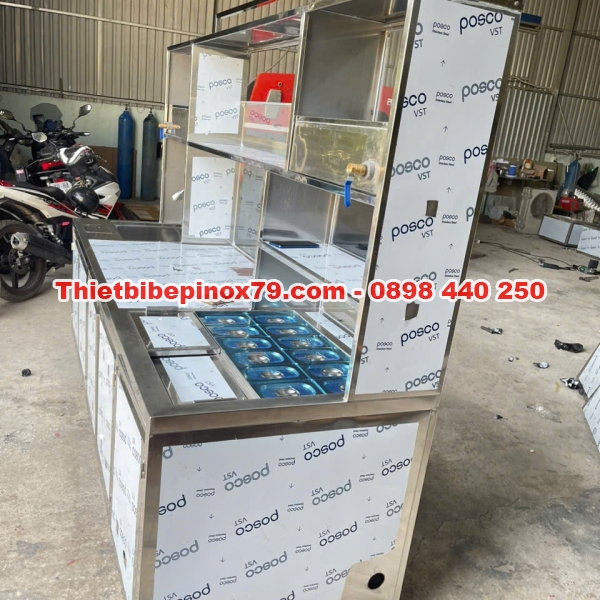 QUẦY PHA CHẾ TRÀ SỮA INOX 304 