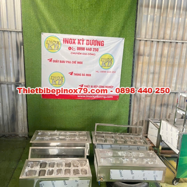 THÙNG ĐÁ INOX 304 KHÔNG BỊ TƯƠM NƯỚC ĐỔ MỒ HÔI GIỮ LẠNH TOPPING