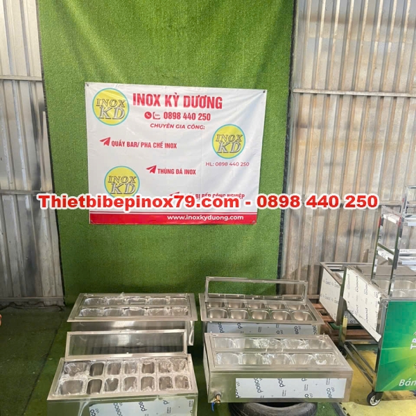 THÙNG ĐÁ INOX 304 KHÔNG BỊ TƯƠM NƯỚC ĐỔ MỒ HÔI GIỮ LẠNH TOPPING