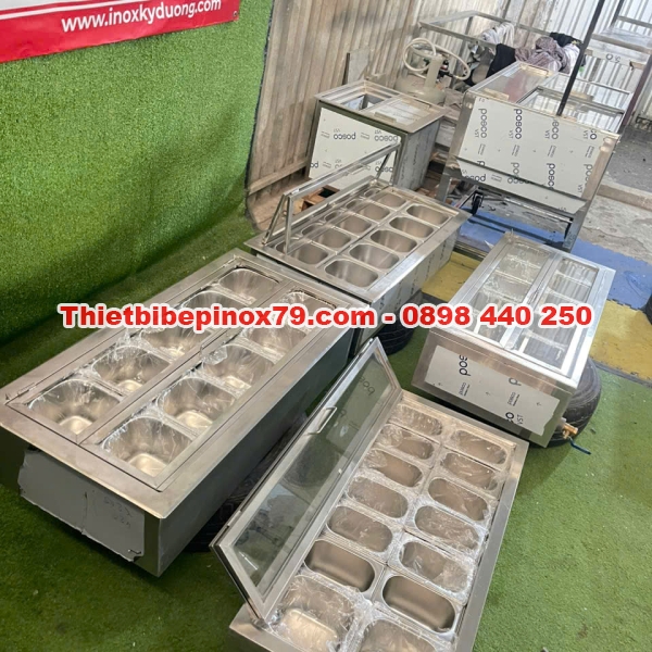 THÙNG ĐÁ INOX 304 KHÔNG BỊ TƯƠM NƯỚC ĐỔ MỒ HÔI GIỮ LẠNH TOPPING