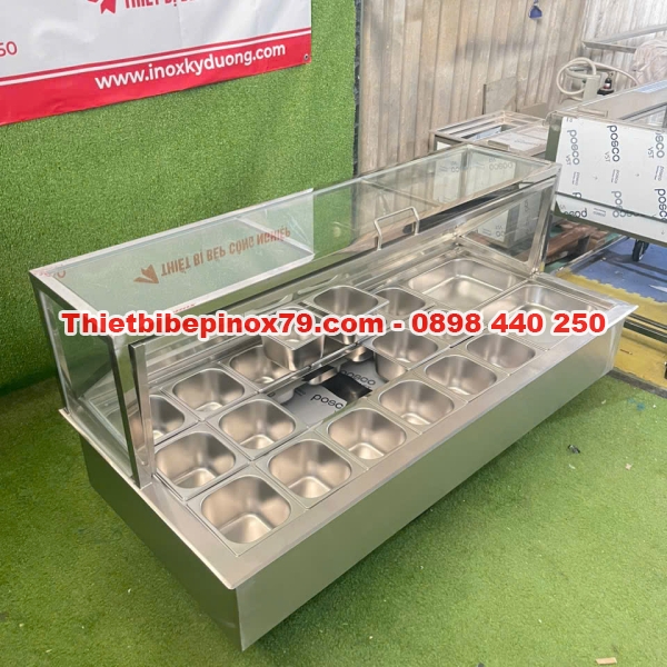 THÙNG ĐÁ INOX 3 LỚP HÀNG CHÍNH HÃNG GIỮ LẠNH TOPPING