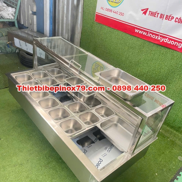 THÙNG ĐÁ INOX 3 LỚP HÀNG CHÍNH HÃNG GIỮ LẠNH TOPPING