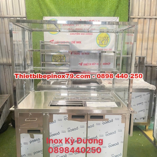 XE TRÀ SỮA INOX 304 CÓ THÙNG ĐÁ GIỮ NHIỆT