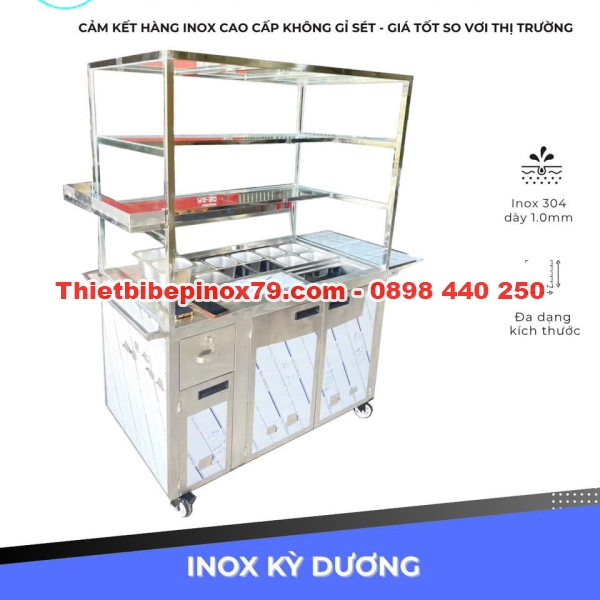 XE TRÀ SỮA INOX SẢN XUẤT TẠI XƯỞNG INOX KỲ DƯƠNG GIÁ RẺ