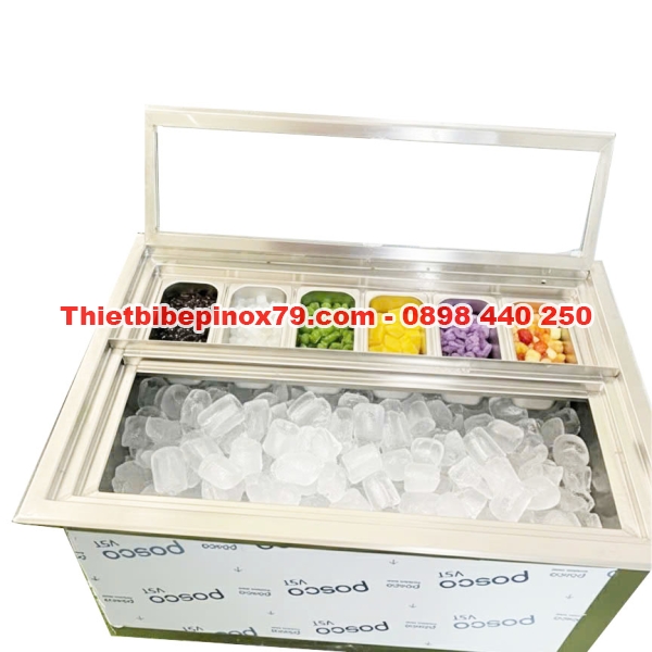 Các MẫuThùng Đá Inox Kèm Khay Topping Âm Bàn Bán Chạy