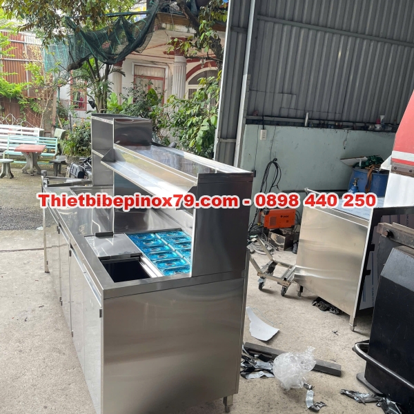 Quầy pha chế trà sữa inox 304 chính hãng