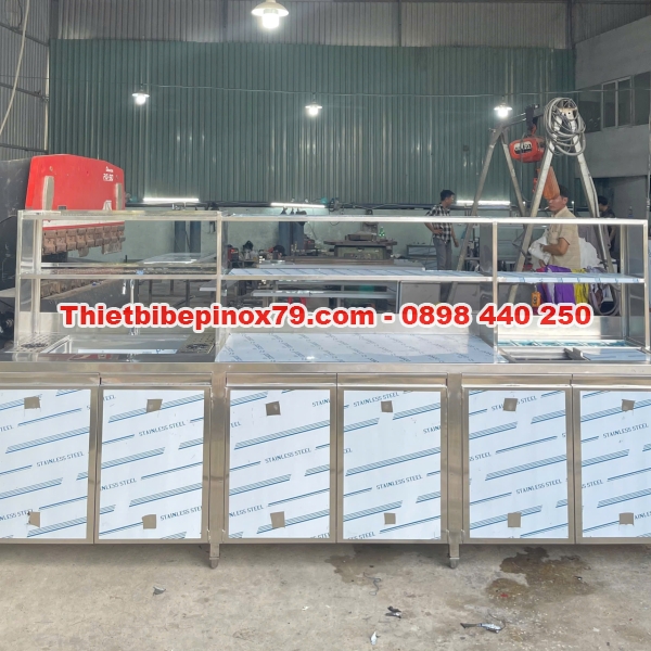 Quầy pha chế trà sữa inox 304 đầy đủ chức năng sử dụng