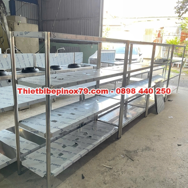 Kệ nhà bếp inox 304 bốn tầng phẳng