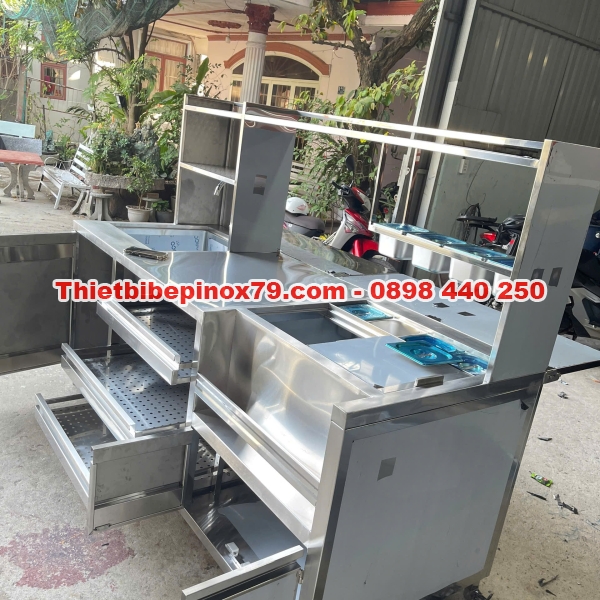 Quầy pha chế trà sữa inox giá rẻ nhất hiện nay tại xưởng inox kỳ dương