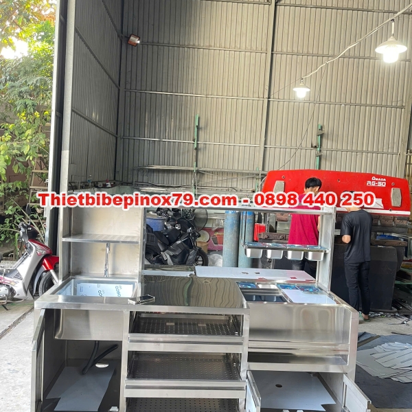 Quầy pha chế trà sữa inox giá rẻ nhất hiện nay tại xưởng inox kỳ dương