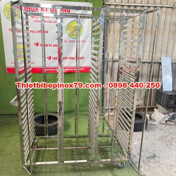 Xe đẩy khay cơm inox 304 inox Kỳ Dương
