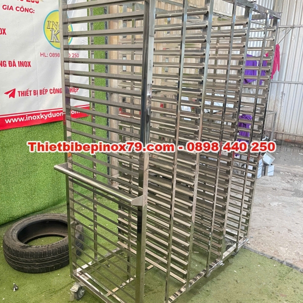 Xe đẩy khay cơm inox 304 inox Kỳ Dương