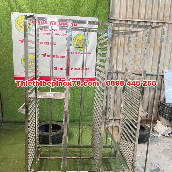 Xe đẩy khay cơm inox 304 inox Kỳ Dương