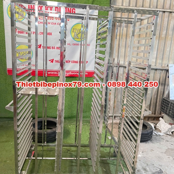 Xe đẩy khay cơm inox 304 inox Kỳ Dương
