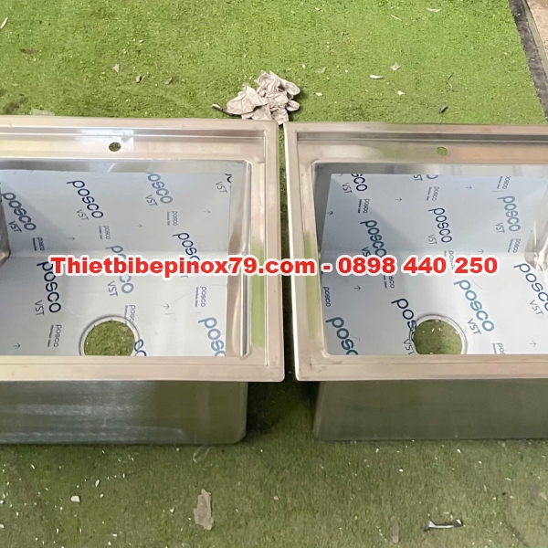 Chậu rửa một học âm quầy inox 304 