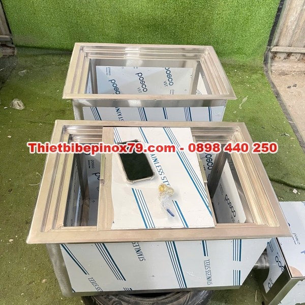 Thùng đá inox 304 âm quầy 