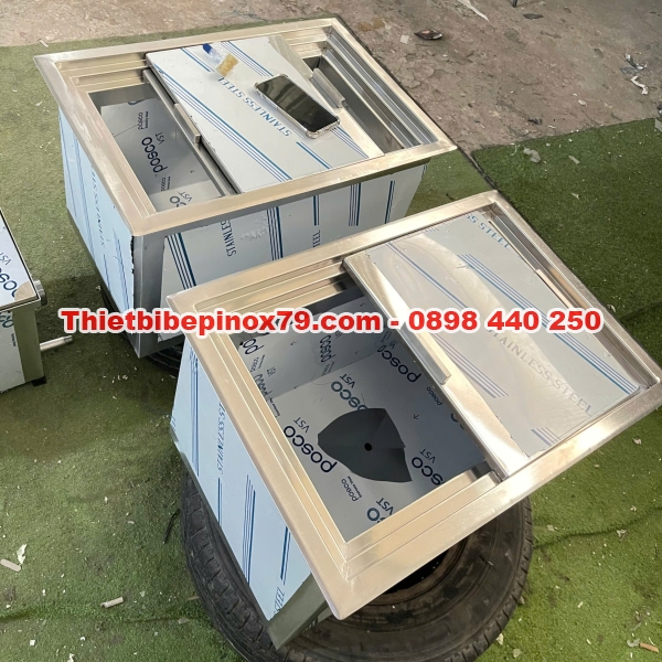 Thùng đá inox 304 âm quầy 