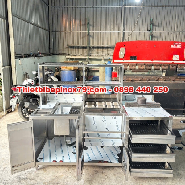 QUẦY PHA CHẾ INOX 304 ĐA NĂNG CAO CẤP – THIẾT KẾ CHUYÊN NGHIỆP CHO MÔ HÌNH TRÀ SỮA VÀ CAFE