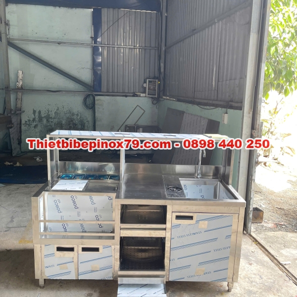 QUẦY PHA CHẾ INOX ĐA NĂNG TẠI XƯỞNG – THIẾT KẾ CHUYÊN NGHIỆP, TỐI ƯU HIỆU SUẤT