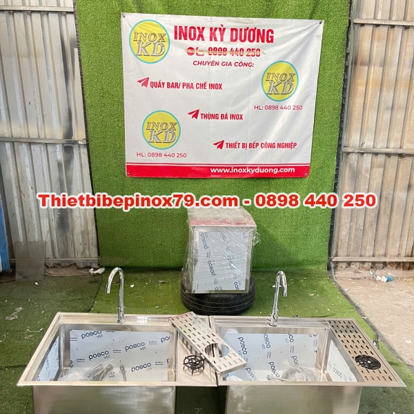 CHẬU RỬA INOX ÂM QUẦY 1 HỐ CÓ VÒI – GIẢI PHÁP TỐI ƯU CHO QUẦY PHA CHẾ VÀ BẾP CÔNG NGHIỆP