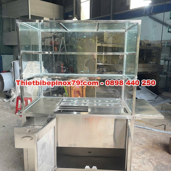 XE TRÀ SỮA DI ĐỘNG INOX 304 KÍNH TRONG SUỐT, DỄ DÀNG QUAN SÁT SẢN PHẨM