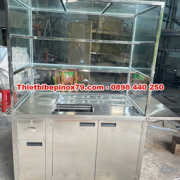XE TRÀ SỮA DI ĐỘNG INOX 304 KÍNH TRONG SUỐT, DỄ DÀNG QUAN SÁT SẢN PHẨM