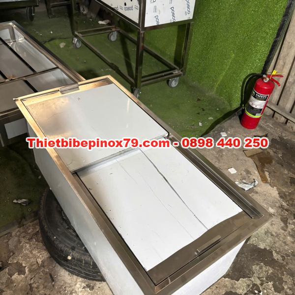 THÙNG ĐÁ INOX ÂM QUẦY BẢO QUẢN ĐÁ LÂU TAN GIA CÔNG TẠI XƯỞNG