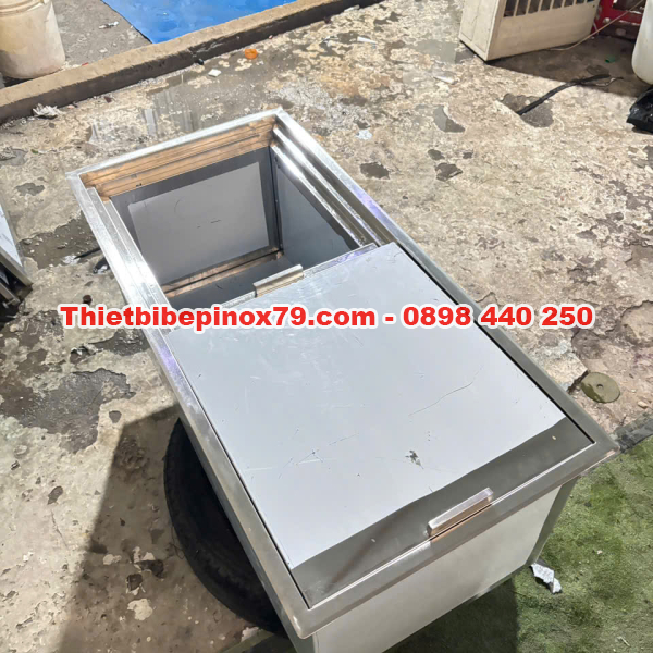 THÙNG ĐÁ INOX ÂM QUẦY BẢO QUẢN ĐÁ LÂU TAN GIA CÔNG TẠI XƯỞNG