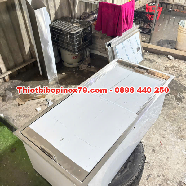 THÙNG ĐÁ INOX ÂM QUẦY BẢO QUẢN ĐÁ LÂU TAN GIA CÔNG TẠI XƯỞNG