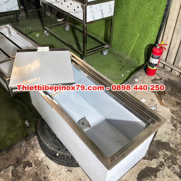 THÙNG ĐÁ INOX ÂM QUẦY BẢO QUẢN ĐÁ LÂU TAN GIA CÔNG TẠI XƯỞNG