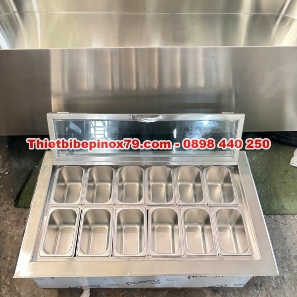 THÙNG ĐÁ INOX 304 KHAY TOPPING GIỮ NHIỆT TỐT TIẾT KIỆM CHI PHÍ GIA XƯỞNG