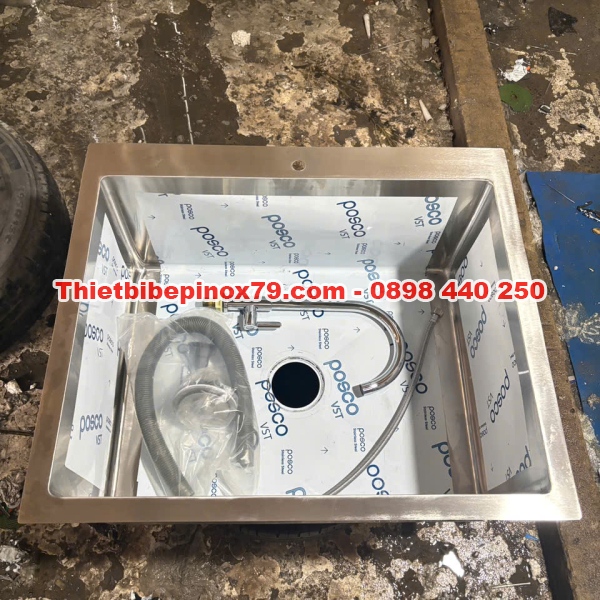 CHẬU RỬA INOX 304 ÂM QUẦY KÈM ĐẦY ĐỦ PHỤ KIỆN GIA CÔNG TẠI XƯỞNG   
