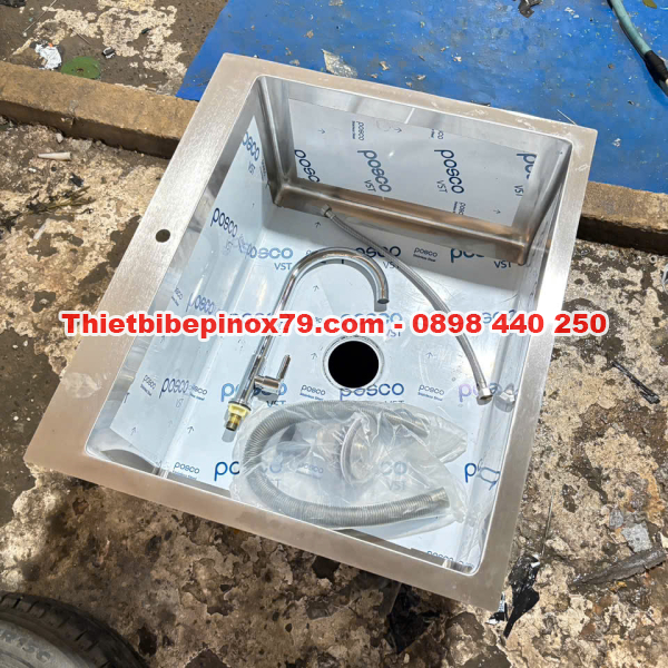 CHẬU RỬA INOX 304 ÂM QUẦY KÈM ĐẦY ĐỦ PHỤ KIỆN GIA CÔNG TẠI XƯỞNG   
